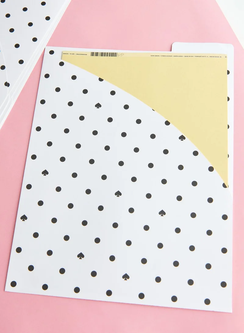 Kate Spade Black Spade Dot Set Of 6 File Folders