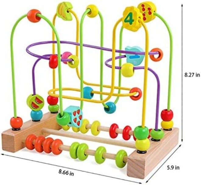 QZMTOY Wooden Bead Maze Toy for Toddlers - Educational Learning Fun - Image 2