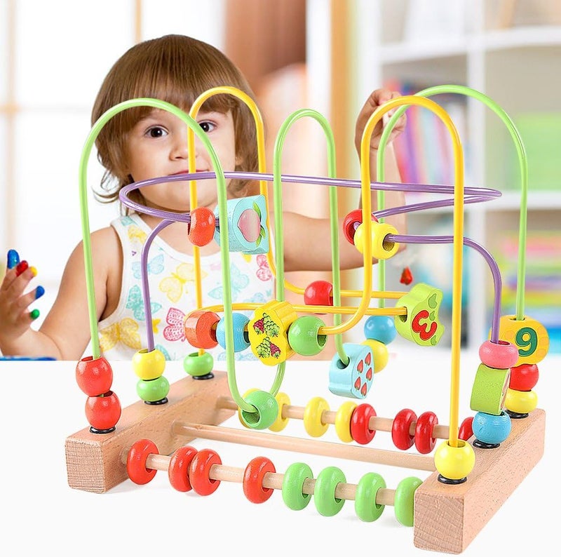 QZMTOY Wooden Bead Maze Toy for Toddlers - Educational Learning Fun - Image 5