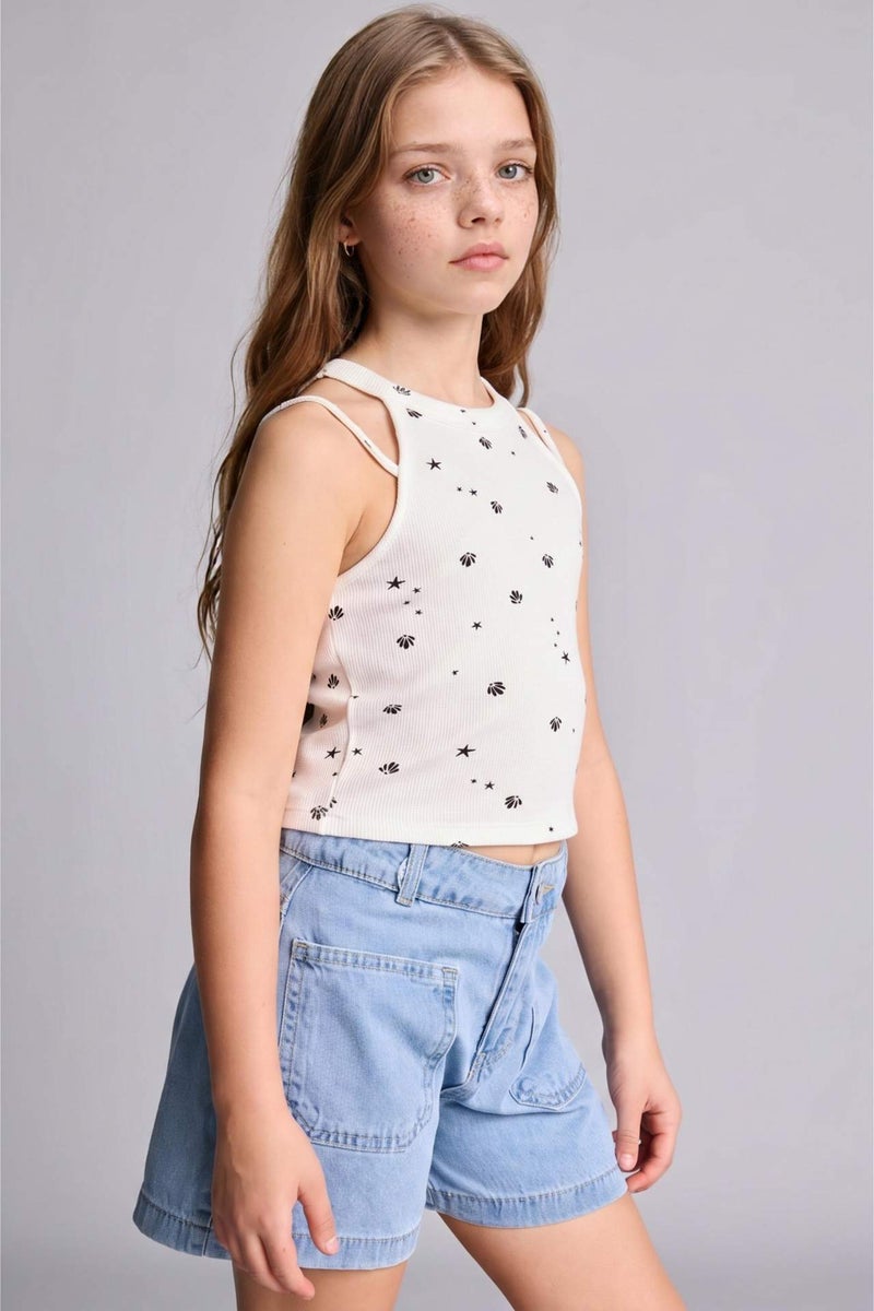 DeFacto Girl Printed Ribana Tank Top - Image 1