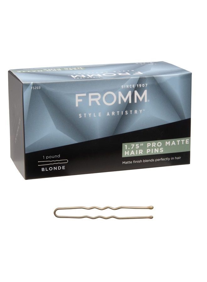 Fromm Style Artistry 1.75" U-shaped Crimped Hair Pins, Matte Blonde, 800 Hair Pins, Secure Hold, Suitable for All Hair Types and Lengths, Hair Accessories for Women - Image 1