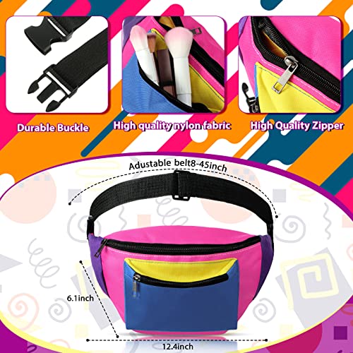 Yaomiao 80s 90s Halloween Women Neon Leg Warmers Set Neon Retro Fanny Pack Knit Leg Warmers Headband Wristband for Cosplay PartySimple StyleBlue Rose Purple - Image 3
