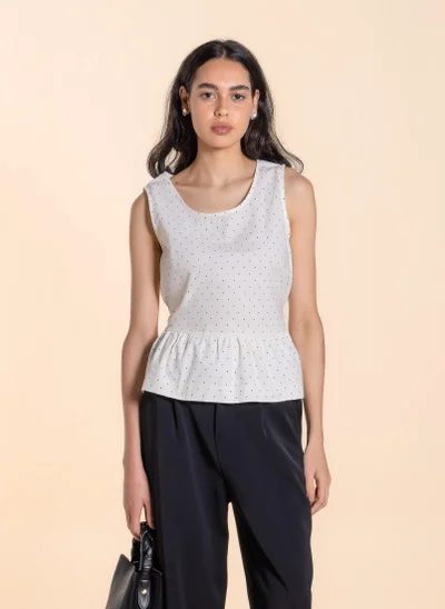 SHAPES POLKA DOTS BACK-TIE TOP