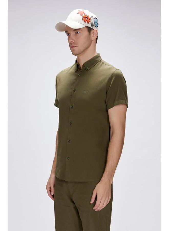Bad Bear Tindra Khaki Short Sleeve Men's Shirt.
