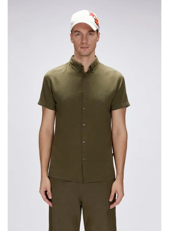 Bad Bear Tindra Khaki Short Sleeve Men's Shirt.