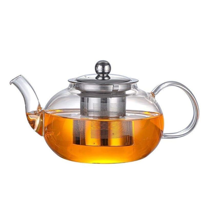 ROSEFINCH Glass Teapot 1000ml Tea Pot Teapot Glass Teapot with Infuser Teapot with Infuser for Loose Tea Teapot with Stainless Steel Strainer for Loose Tea Teapot for 46 Cups Clear - Image 1