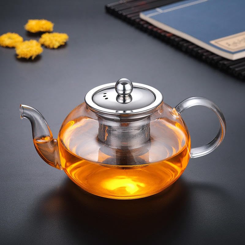 ROSEFINCH Glass Teapot 1000ml Tea Pot Teapot Glass Teapot with Infuser Teapot with Infuser for Loose Tea Teapot with Stainless Steel Strainer for Loose Tea Teapot for 46 Cups Clear - Image 5