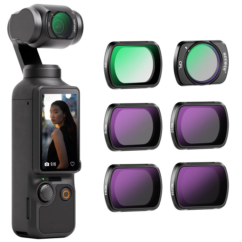 Neewer NEEWER Magnetic ND CPL UV Filter Set Compatible with DJI OSMO Pocket 3 Creator Combo Accessories, Action Camera 6 Pack UV ND16 ND32 ND64 ND256 Neutral Density & Polarizing & UV Protective Filters  - Image 1