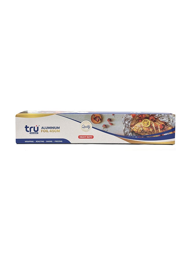 Tru Aluminum Foil - 45cm x 1.5kg  1Rolls, with Cutter silver - Image 1
