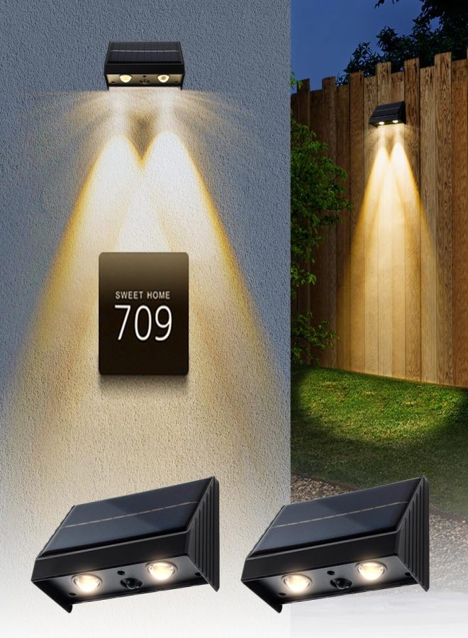 Solar Wall Lights Outdoor Waterproof 3000K Warm White Downlights LED Dusk to Dawn Solar Lights for House Number, Address Sign, Mailbox, Fence - Image 1