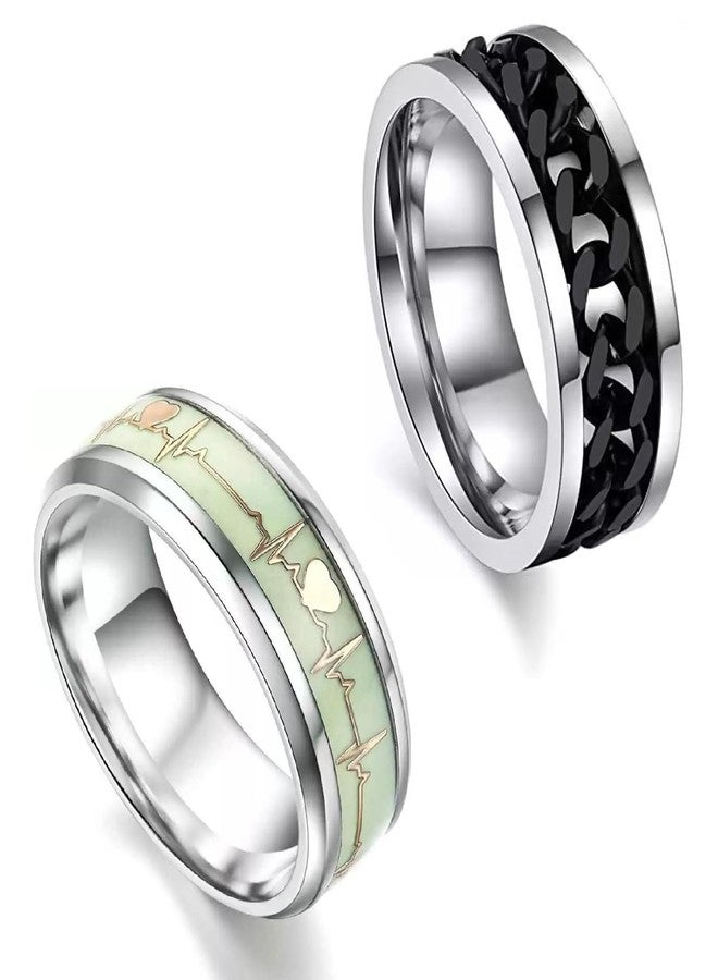 IGA COLLECTION Valentine Stylish Fashionable Latest Combo ECG & Silver Dude Chain Ring W1 (18) - Image 3