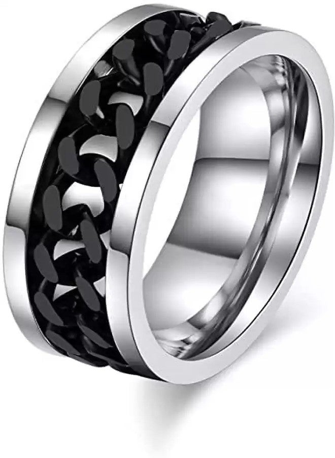 IGA COLLECTION Valentine Stylish Fashionable Latest Combo ECG & Silver Dude Chain Ring W1 (18) - Image 4