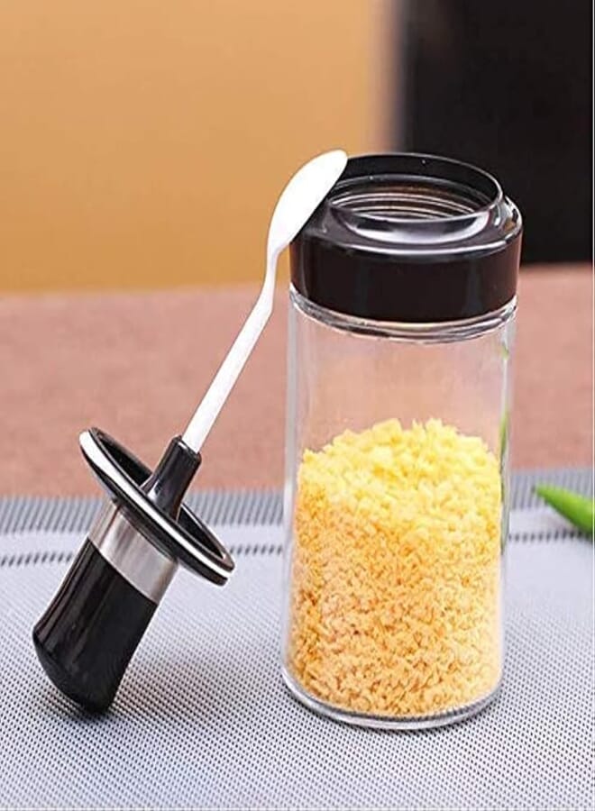 NGEL Glass Food Storage Spice Jars, Pickle Jar, Seasoning Container Combination Spoon Bottle Jar