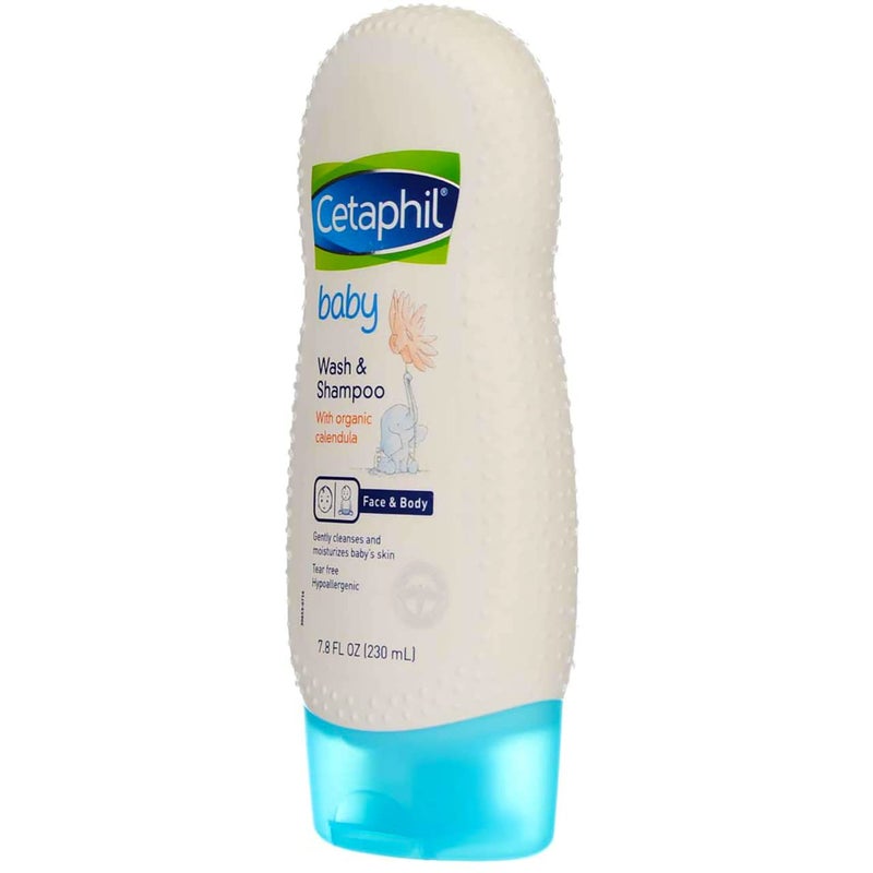 Cetaphil Baby - Wash & Shampoo - with Organic Calendula - Net Wt. 7.8 FL OZ (230 mL) Per Bottle - Pack of 2 Bottles (Packaging/Designs Vary) - Image 3