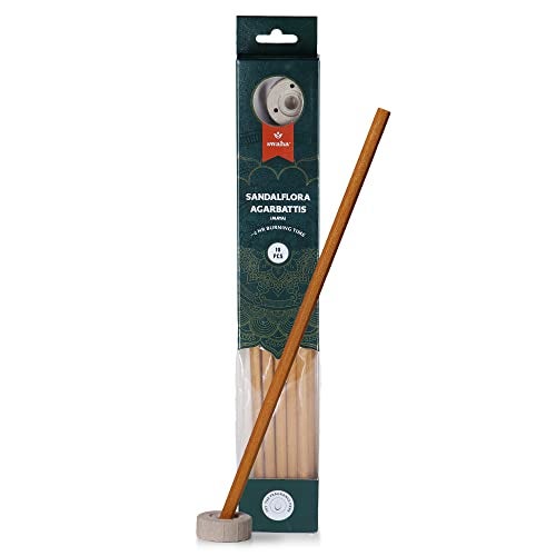 Swaha Sandalflora Agarbatti (Set of 10), 2 Hours Burning time, Long Lasting Sandalflora Fragrance Incense Sticks - Pack of 1 - Image 1