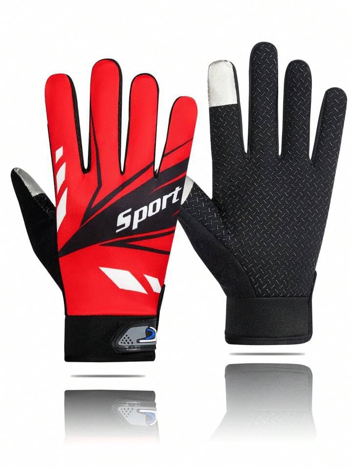 BADOWL Polyester Biker Hand Gloves for Riding Bikes/Motorcycles/Cycles/Sports Gloves - Non-Slip, Breathable, Full-Finger Protection (Red) - Image 5