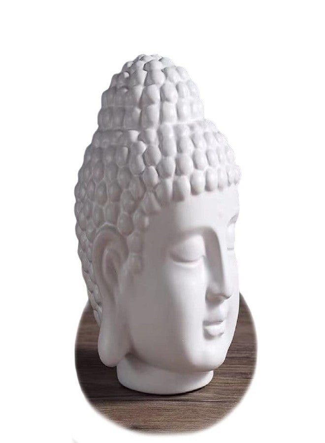 ERDONE Ceramic Buddha Head Decoration Statues Buddhism Religious Statues Sculpture Decoration Collection for Home and Office Decorations, White - Image 1