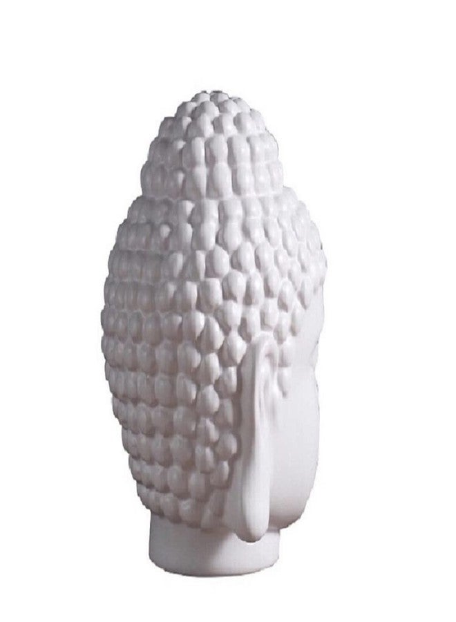 ERDONE Ceramic Buddha Head Decoration Statues Buddhism Religious Statues Sculpture Decoration Collection for Home and Office Decorations, White - Image 2