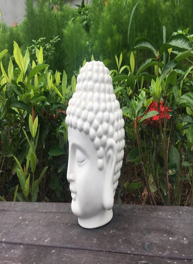 ERDONE Ceramic Buddha Head Decoration Statues Buddhism Religious Statues Sculpture Decoration Collection for Home and Office Decorations, White - Image 5