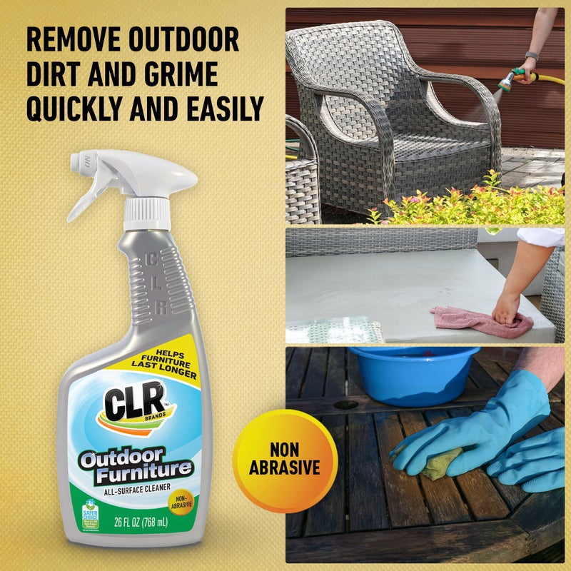 CLR Brands Outdoor Furniture Cleaner, 26 oz. Spray Bottle, Cleans Outdoor Surfaces, Remove Dirt and Grime from Fabric, Wood, Wicker, PVC, Plastic and More - Image 2