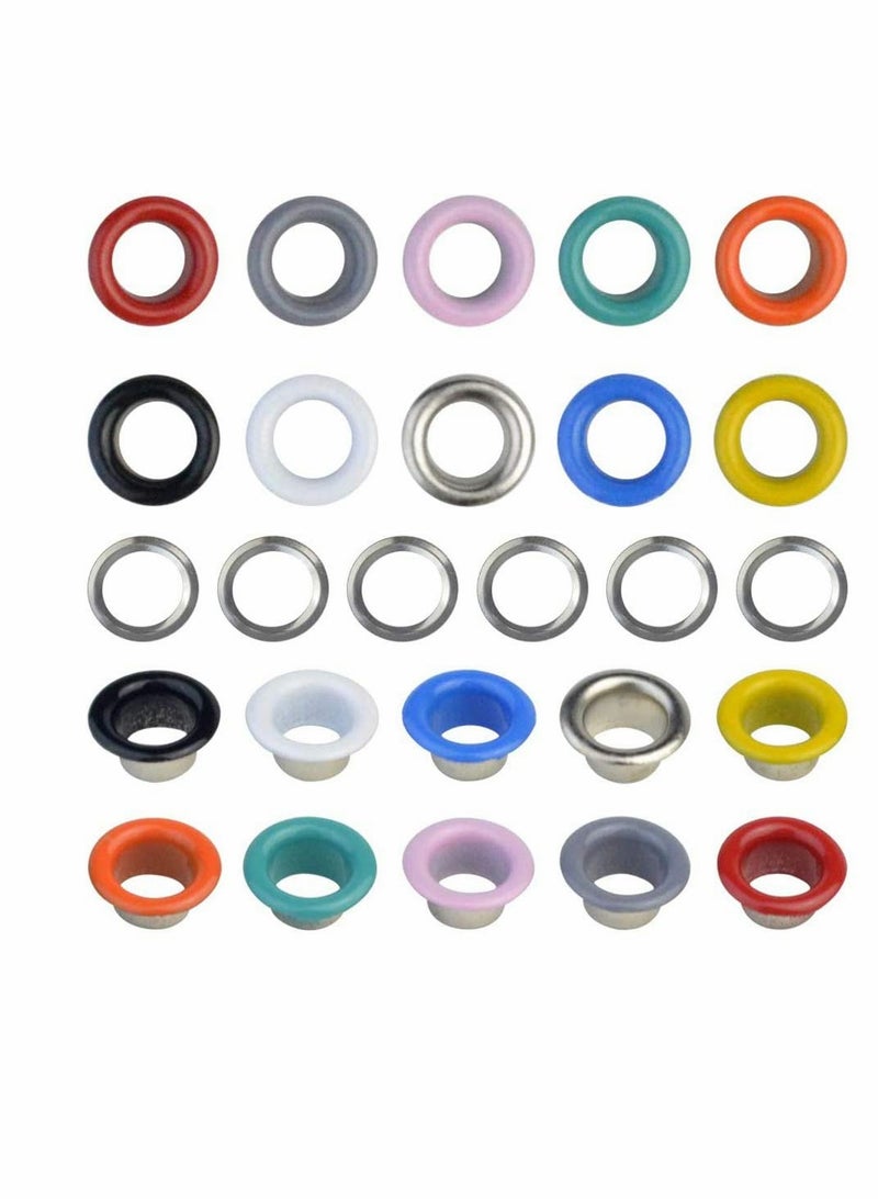 Grommet Tool Kit, 500 Set of 5mm Multicolor Metal Eyelet with Grommet Setting Tools for Leathercrafts, Clothing, Shoes  - Image 2