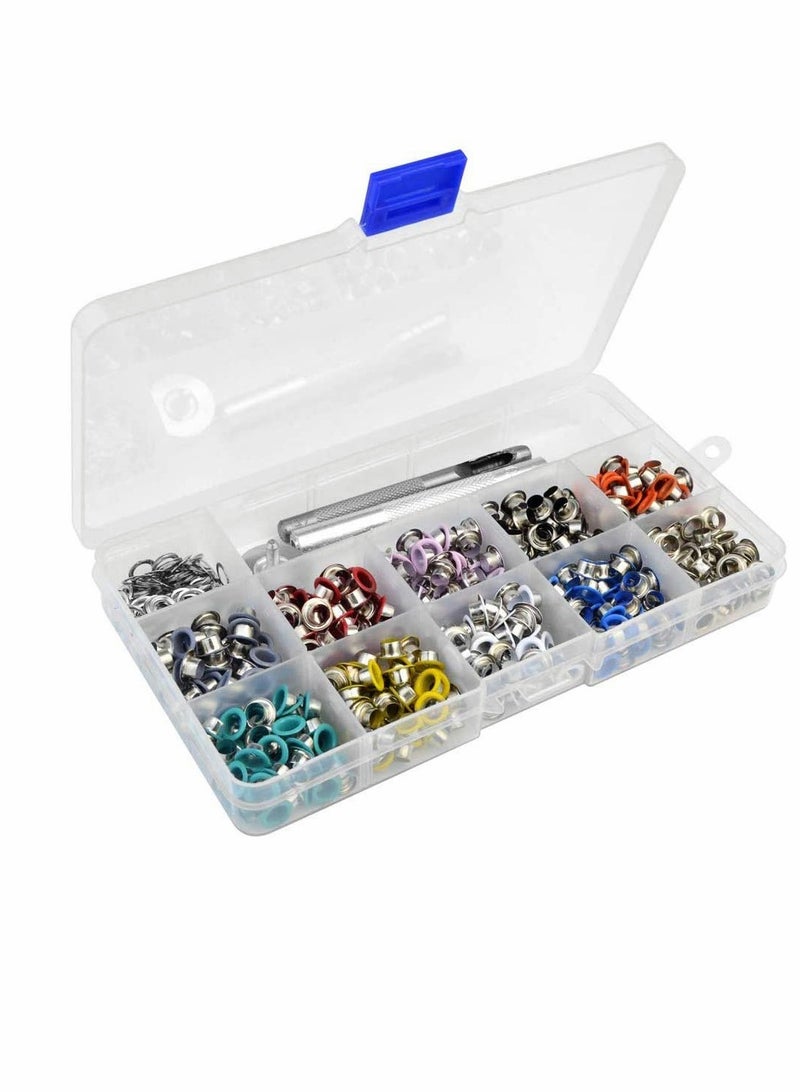 Grommet Tool Kit, 500 Set of 5mm Multicolor Metal Eyelet with Grommet Setting Tools for Leathercrafts, Clothing, Shoes  - Image 5