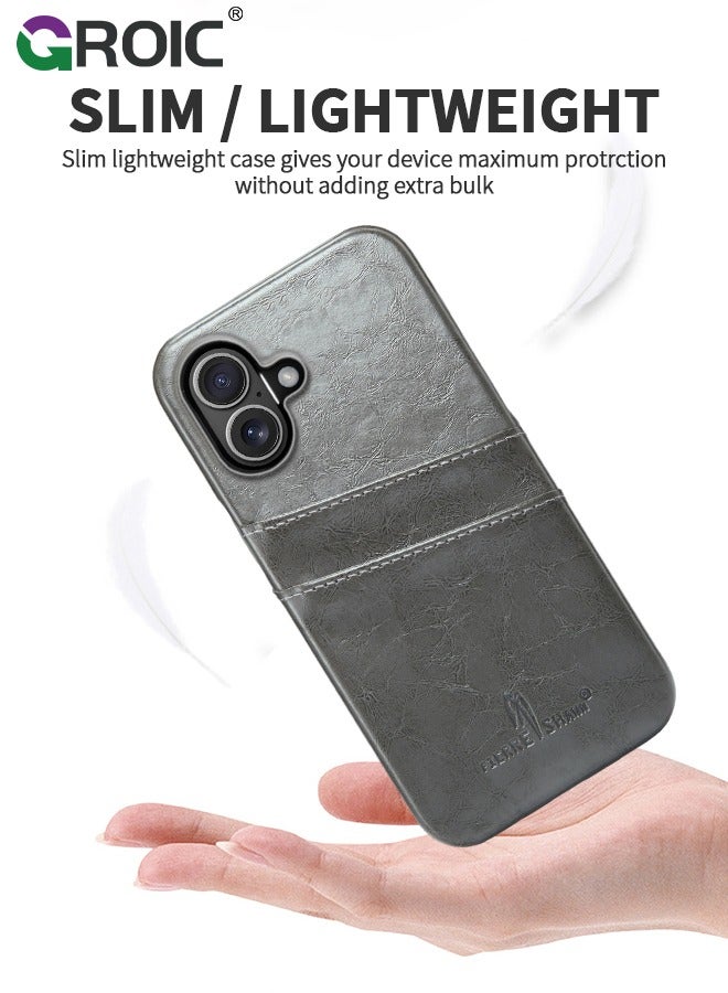 GROIC iPhone 16 Plus Case Wallet with Credit Card Holder, Flip Premium Leather Magnetic Clasp Kickstand Heavy Duty Protective Cover for iPhone 16 Plus - Image 3