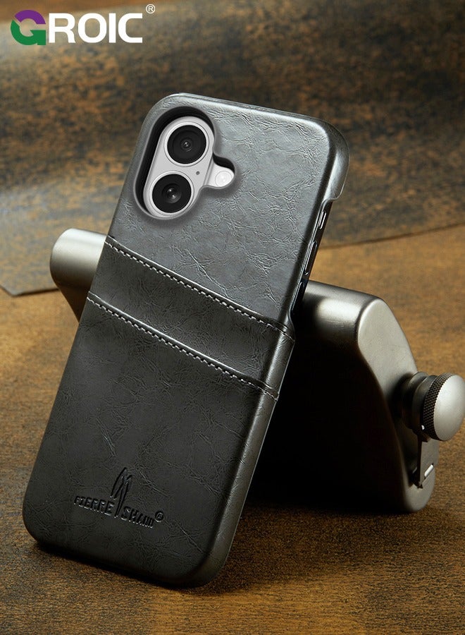 GROIC iPhone 16 Plus Case Wallet with Credit Card Holder, Flip Premium Leather Magnetic Clasp Kickstand Heavy Duty Protective Cover for iPhone 16 Plus - Image 4