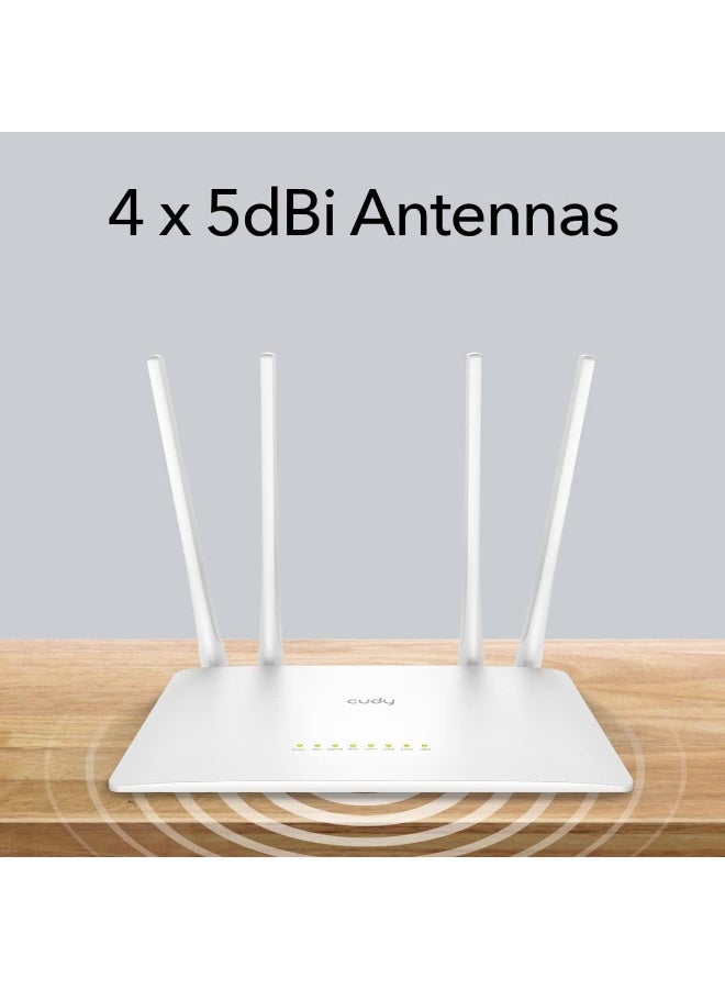 Cudy AC1200 Smart WiFi Router, WiFi Extender, Access Point, WISP, 5GHz Dual Band, 10/100Mbps LAN, 4x5dBi Antennas, VPN, Guest WiFi, AP Mode, WR1200 - Image 3