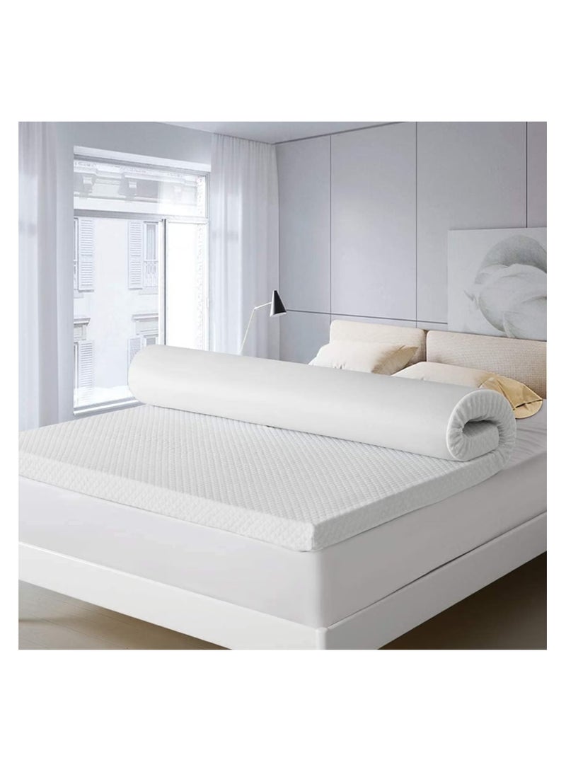 جالاكسي ديزاين - غطاء مرتبة ميموري فوم (فيسكو) ارتفاع 5 سم مع غطاء قماش محبوك قابل للإزالة (كينج - 180 × 190)