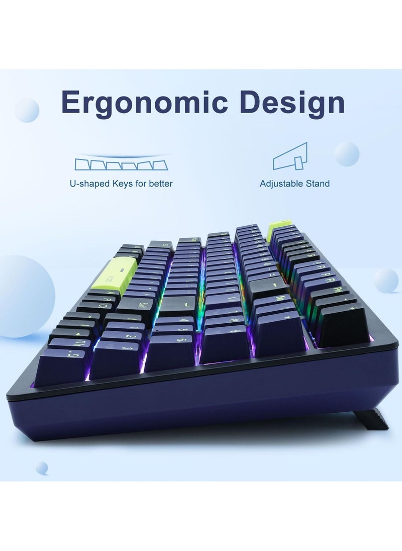 E-YOOSO - Z-94 Mechanical Gaming Keyboard,Blue Switch RGB Backlit 94 Keys Gaming Keyboard for Office and Games Blue Black - Image 1