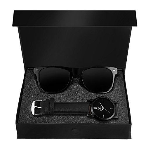 LORENZ Analogue Black Dial Men's Watch & Black Sunglasses Combo for Men |Gift Combo Set for Men & Boys (CM-103SN) - Image 1