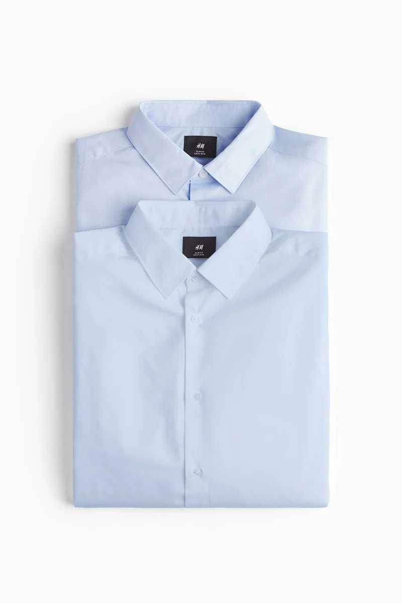 H&M 2-pack Slim Fit easy-iron shirt
