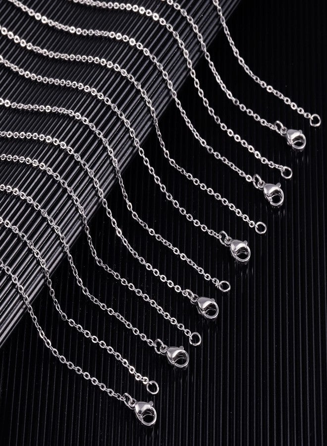 ALEXCRAFT Wholesale 12 PCS Genuine Stainless Steel Fine Cable Chain Necklace Chains Bulk for Jewelry Making 18-30 Inches (30 Inch(2MM)) - Image 3
