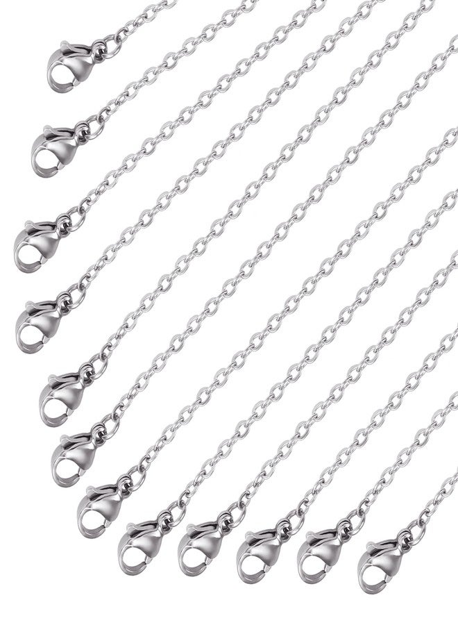 ALEXCRAFT Wholesale 12 PCS Genuine Stainless Steel Fine Cable Chain Necklace Chains Bulk for Jewelry Making 18-30 Inches (30 Inch(2MM)) - Image 1