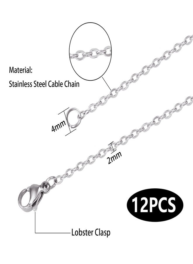 ALEXCRAFT Wholesale 12 PCS Genuine Stainless Steel Fine Cable Chain Necklace Chains Bulk for Jewelry Making 18-30 Inches (30 Inch(2MM)) - Image 5