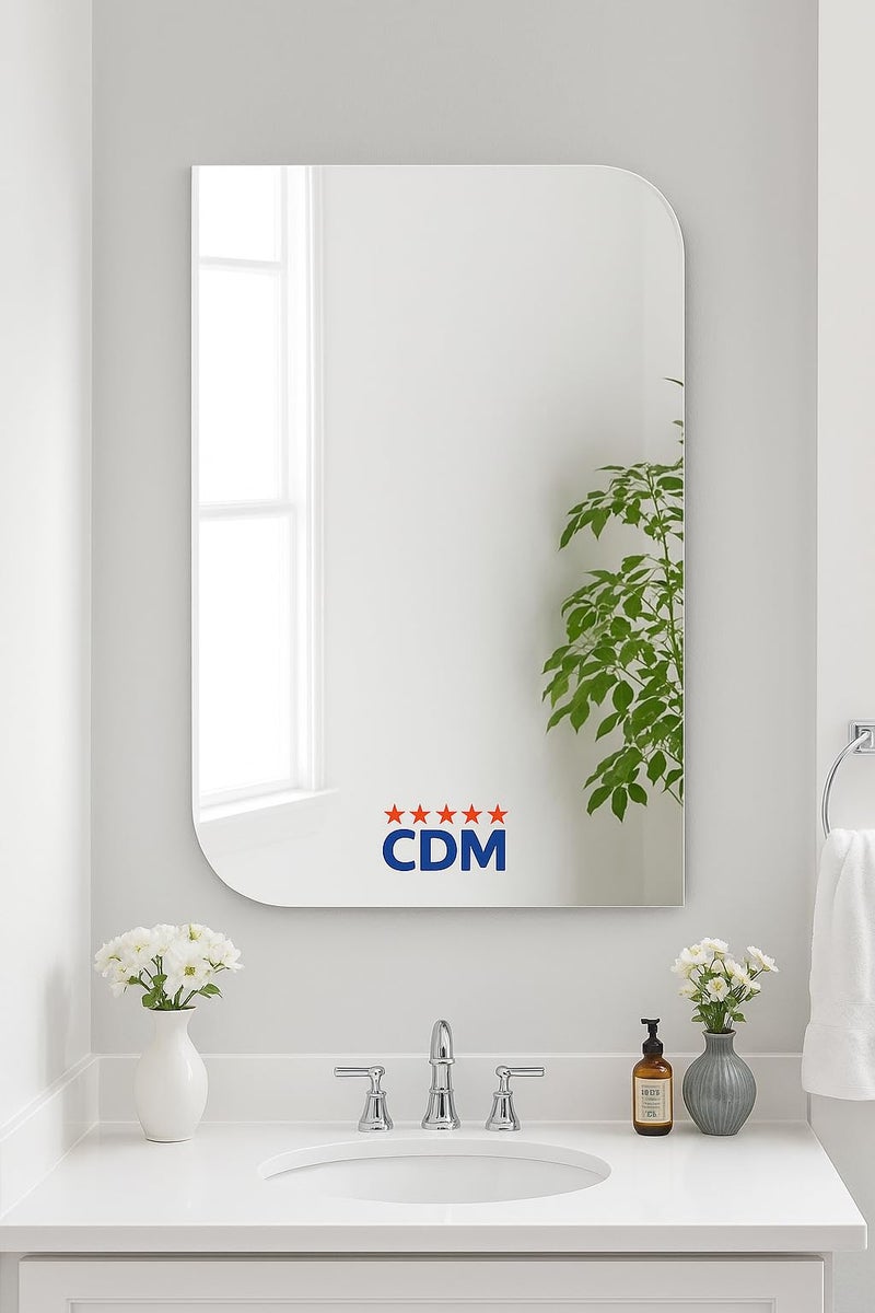 CDM Premium Wall Mirror: Contemporary Rounded Edge Rectangular Mirror with Crystal-Clear HD Reflection for Bathroom, Bedroom, and Home Décor (12 x 16 Inch) - Image 1