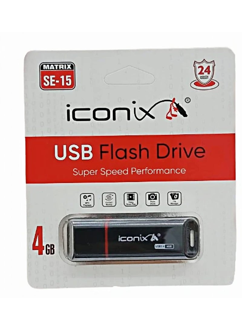 Iconix USB Flash Drive Super Speed Performance - 4 GB