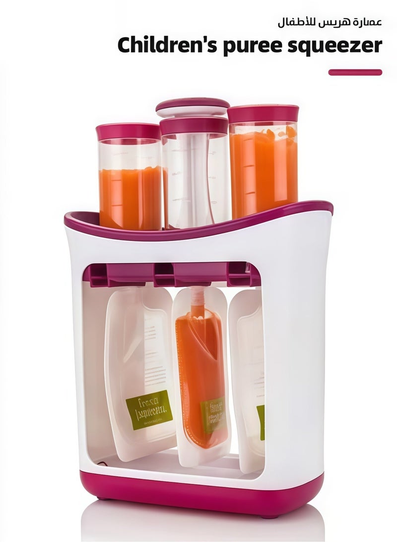 MIXDE Squeeze Station Food maker With 10 Reusable Bags, 3 Dispensers Squeeze Station For Homemade Baby Food, Pouch Filling Station For Puree Food For Babiesu0026Toddlers, Dishwasher Safe, BPA-Free - Image 3