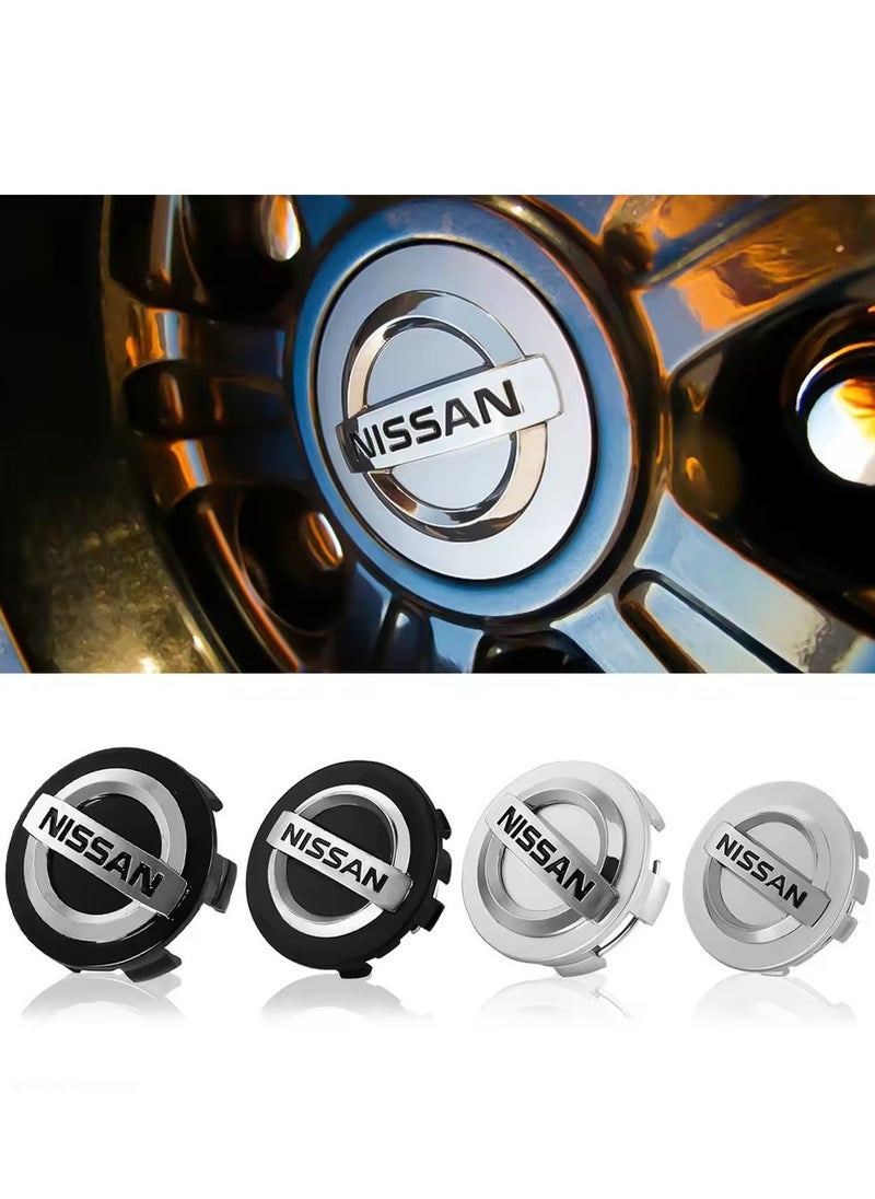 Nissan 4Pcs 60mm Car Wheel Center Hub Caps Covers for Nissan (Silver)  - Image 4