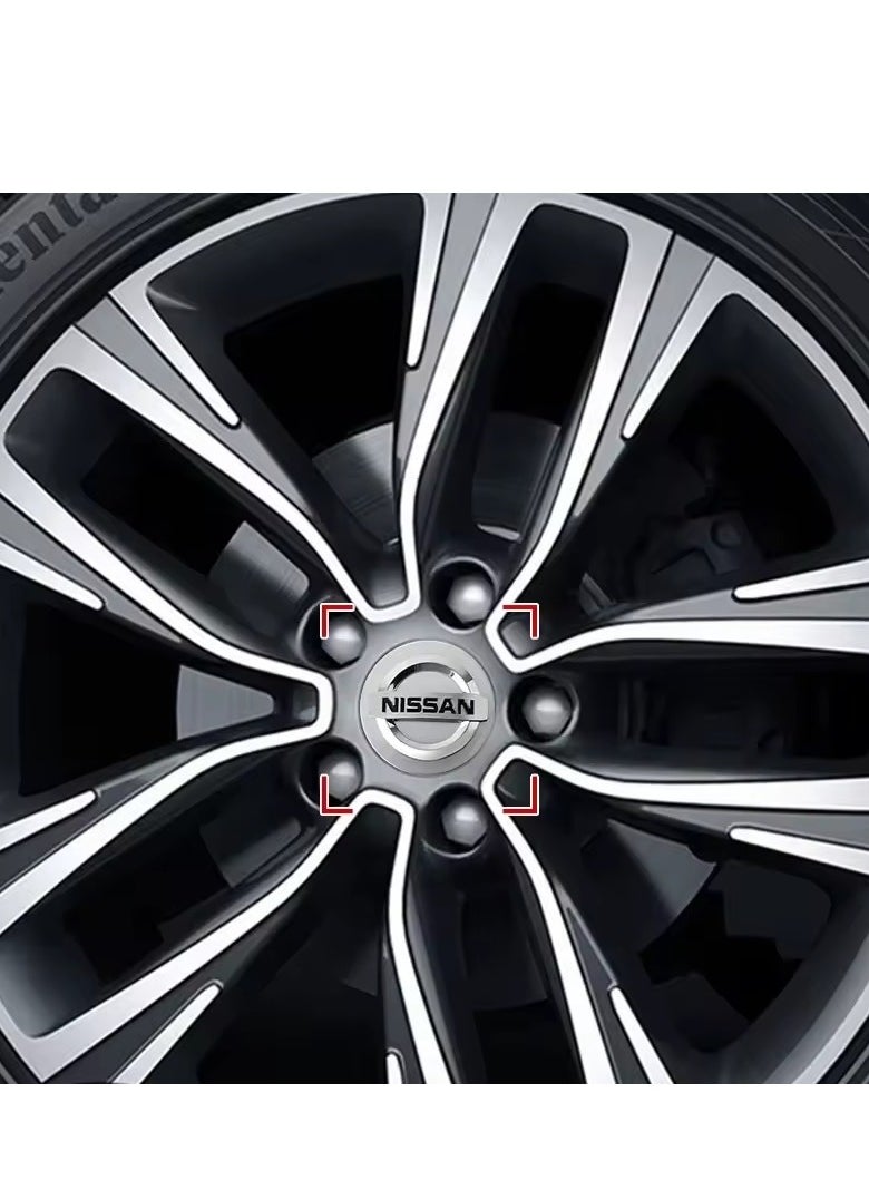Nissan 4Pcs 60mm Car Wheel Center Hub Caps Covers for Nissan (Silver)  - Image 5
