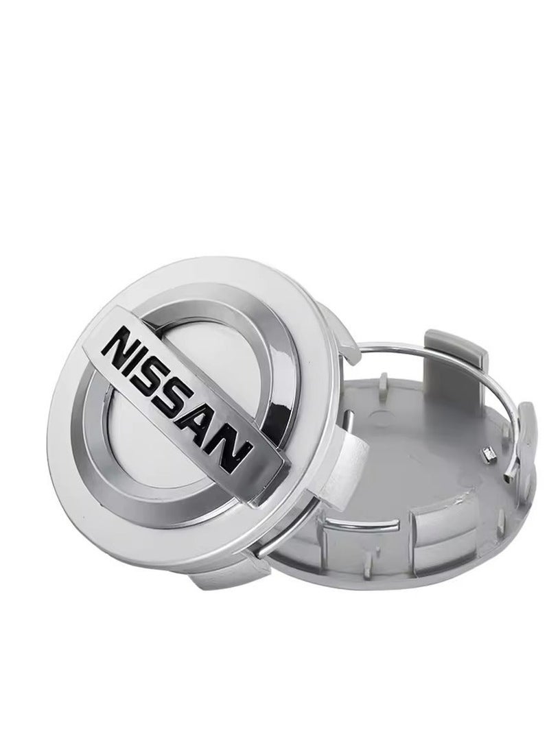 60mm Wheel Center Hub Caps Set of 4 Silver OEM Style Alloy Rim Covers Easy Snap Fit Durable ABS Wheel Center Caps Compatible with Nissan Vehicles - Image 4