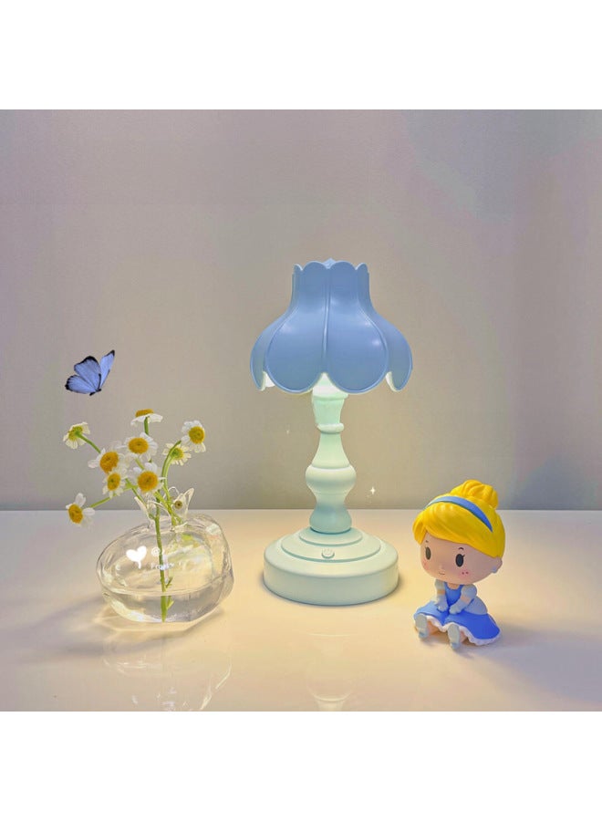Vintage Table Lamp Ins Lotus Leaf Nightlight Cute Girl Romantic Bedroom Creative Lighting Nordic Style Mini Luminous-Color:LD04 Yellow  - Image 2