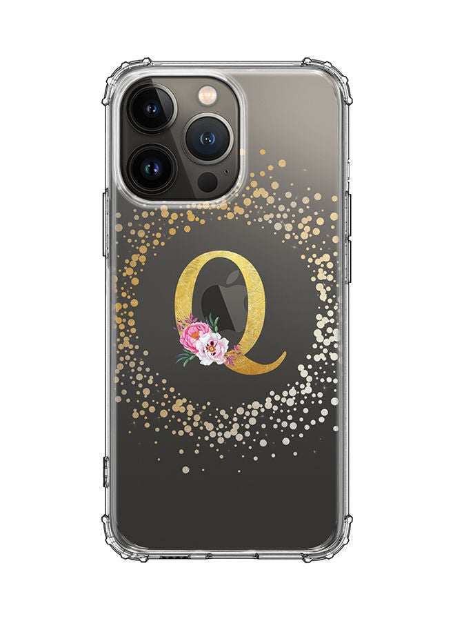 Stylizedd Monogram Design Classic Clear Cover for Apple iPhone 13 Pro Case Soft TPU Gel Thin Transparent Flexible Cover - Q - Image 1