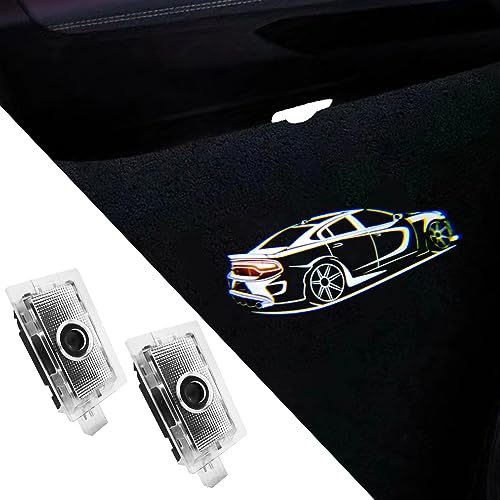 uuakarin 2 PCS Car Door Logo Lights Compatible for Charger 2010-present Courtesy LED Ghost Shadow Light Projector Lamps Accessories(Muscle) - Image 1