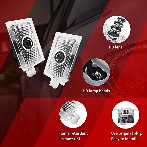 uuakarin 2 PCS Car Door Logo Lights Compatible for Charger 2010-present Courtesy LED Ghost Shadow Light Projector Lamps Accessories(Muscle) - Image 3