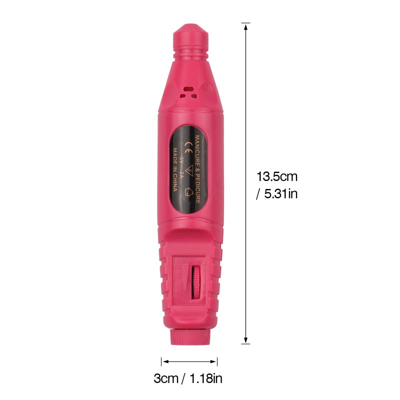 Electric Nail Drill Polish Kit 20000 RPM USB Rechargeable 500mAh Nail Drill Pen Manicure Pedicure Machine with 6 Drill Bits for Home Salon Use - Image 3