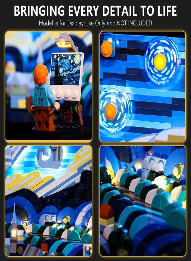 طقم إضاءة BrickSoul متوافق مع مجموعة بناء Lego Starry Night 21333، ملحقات إضاءة سلكية قابلة للتعتيم مُحسّنة لمجموعة شاحنة Vincent، تقنية إخفاء الكابلات للعرض، غير مُضمن في طراز 21333 - Image 4