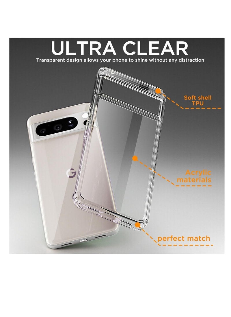 ماركة غير محددة - Compatible with Google Pixel 6A Case, Transparent Silicone Mobile Phone Case for Google Pixel 6A TPU Protective Bumper Crystal Clear Case - Image 1