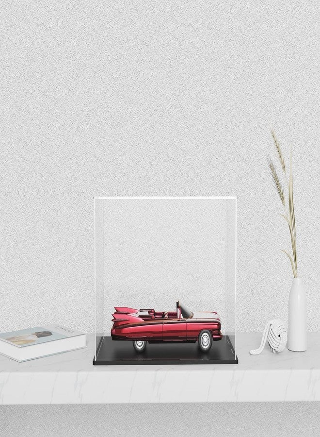 CRMPro Clear Acrylic Display Case with Matte Black Base, Simple Self-Assembly Dust-Proof Showcase, Countertop Display Box for 1:24 Diecasting Model Cars (10x5x5 inch) - Image 2